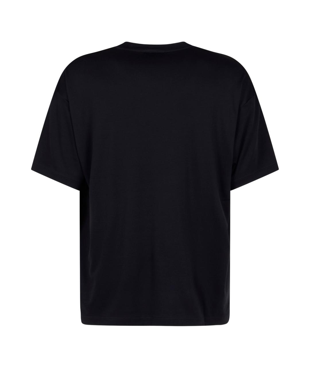 GIORGIO ARMANI Черная хлопковая футболка, фото 2