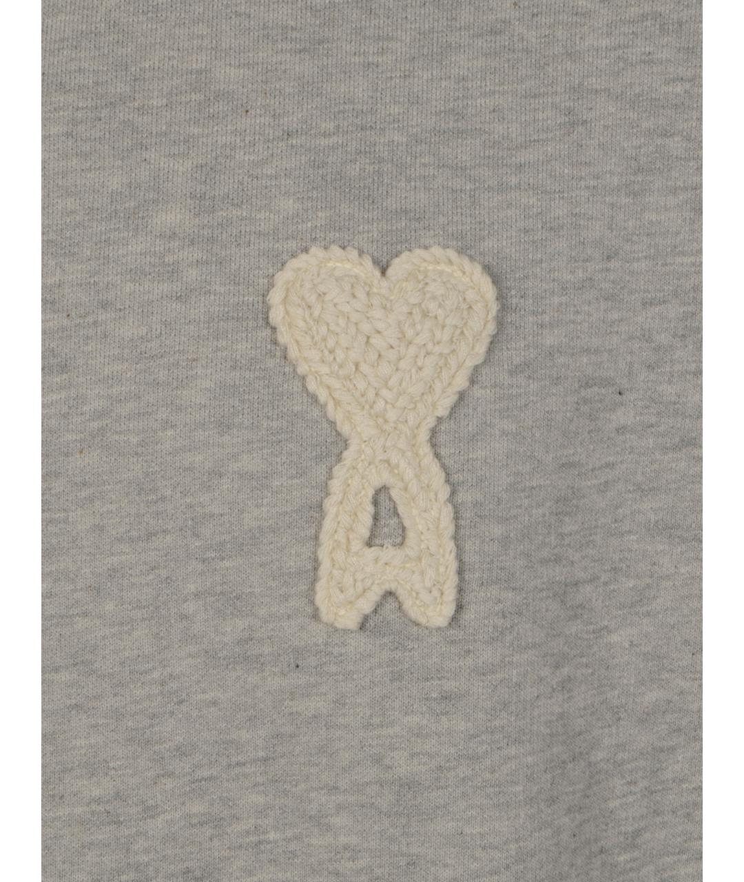 Ami Paris Серый хлопковый джемпер / свитер, фото 3