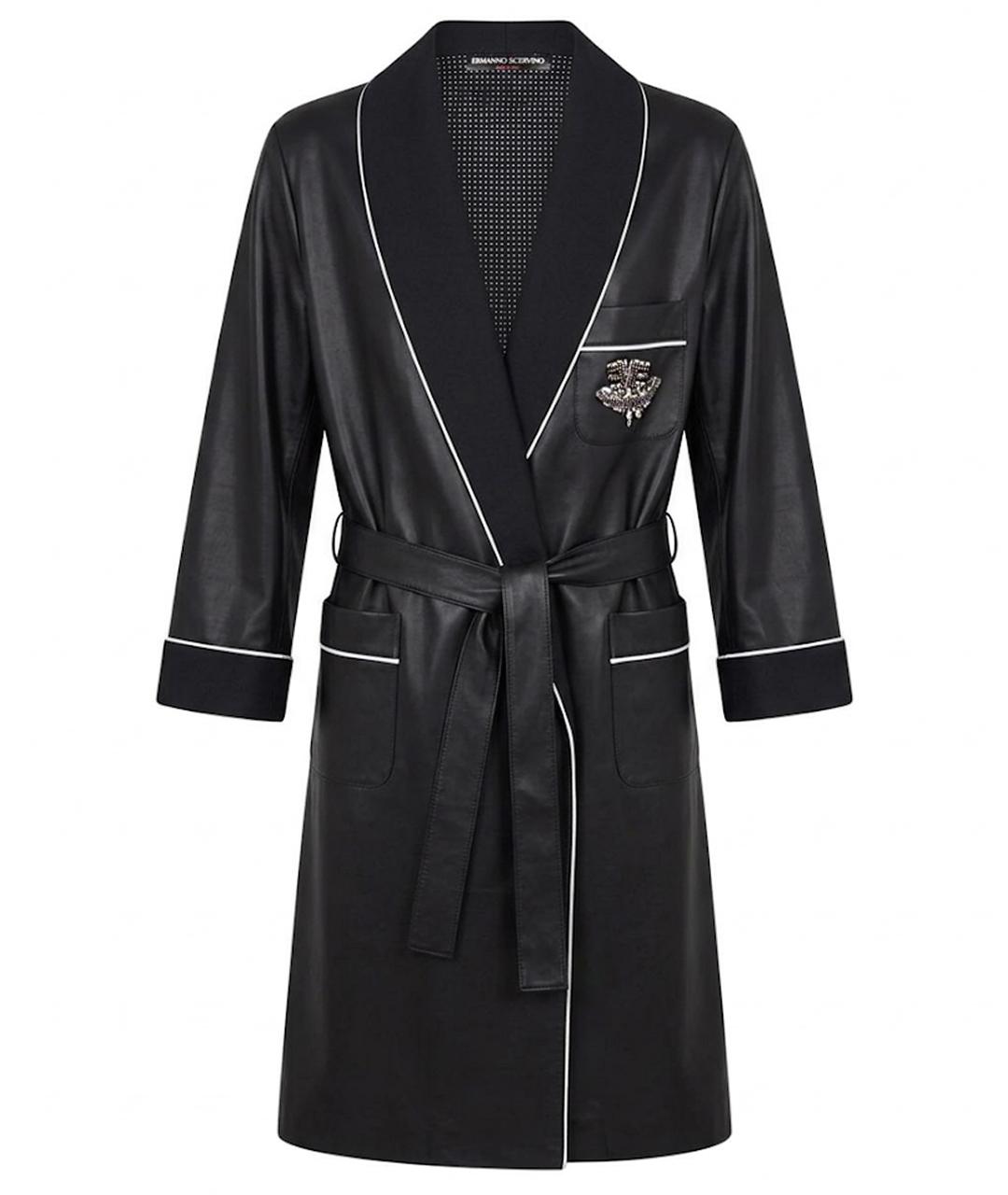 ERMANNO SCERVINO Черное полиамидовое пальто, фото 1