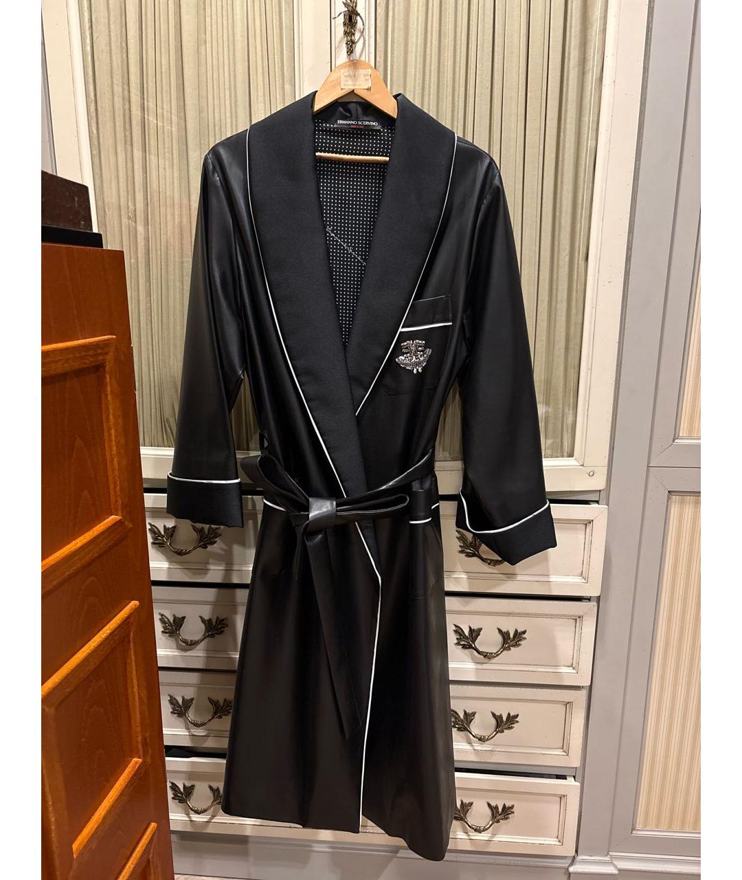 ERMANNO SCERVINO Черное полиамидовое пальто, фото 9