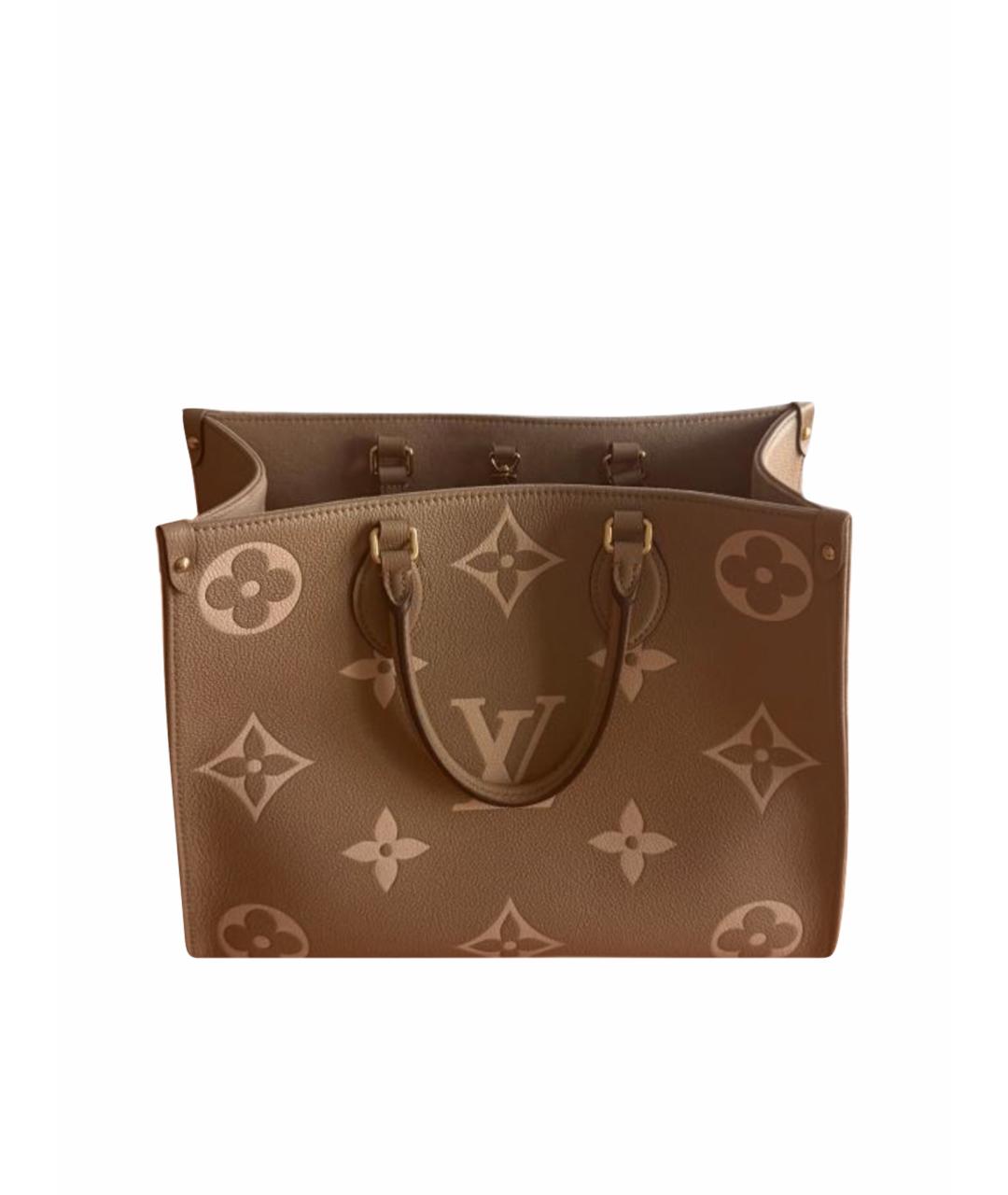 LOUIS VUITTON Бежевая кожаная сумка с короткими ручками, фото 1