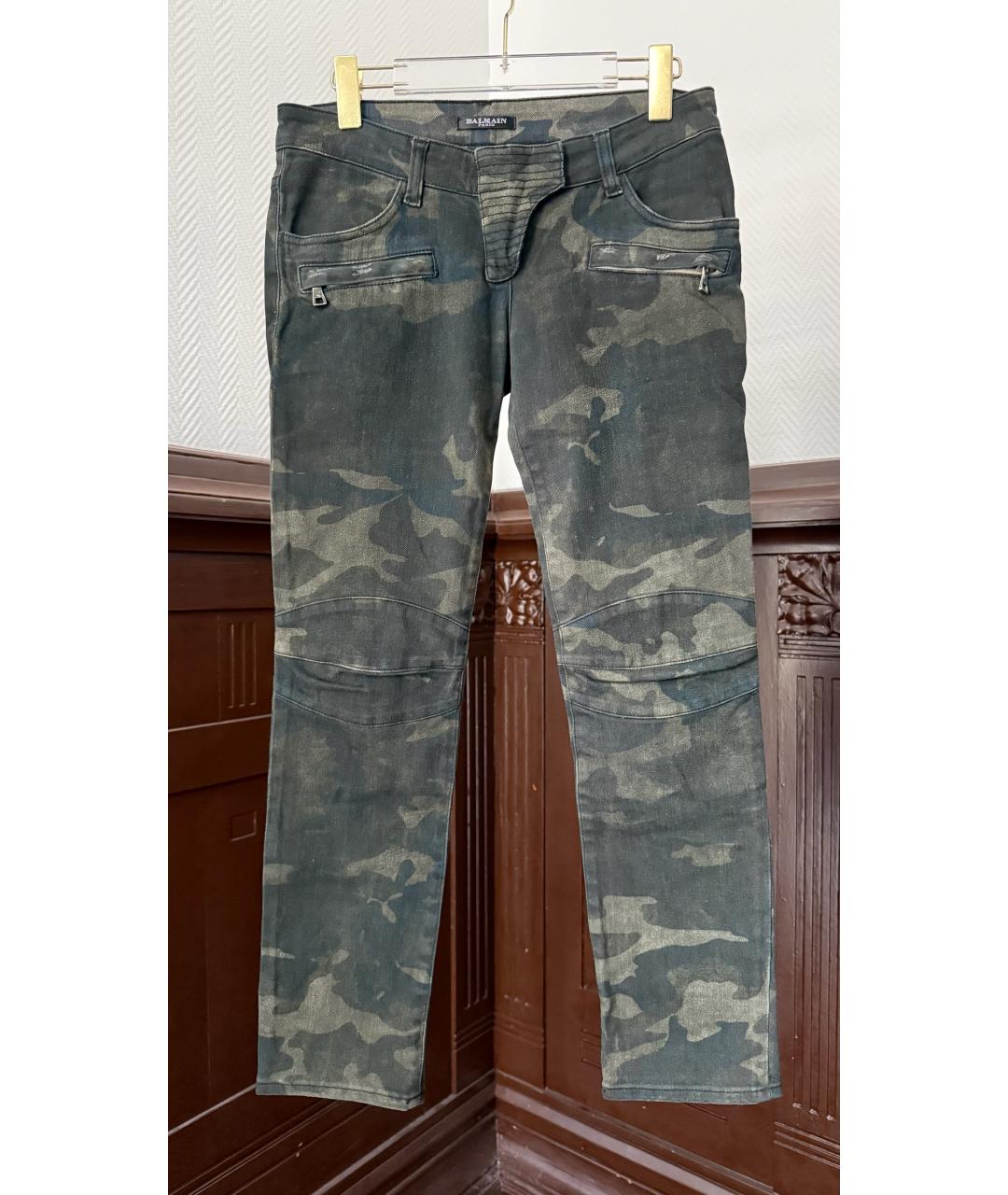 BALMAIN Хаки прямые джинсы, фото 6