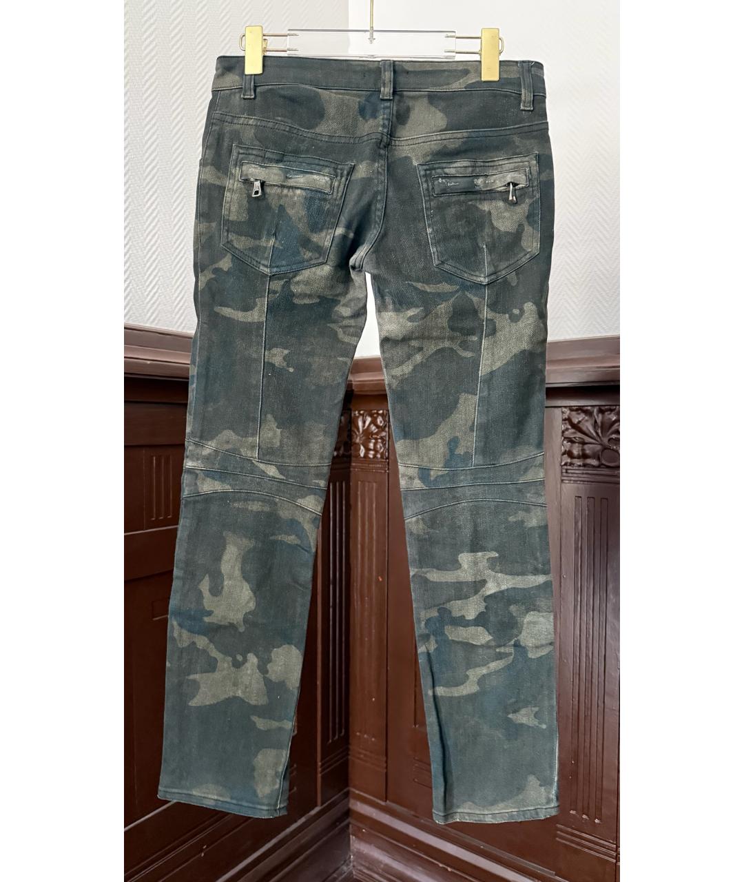 BALMAIN Хаки прямые джинсы, фото 2