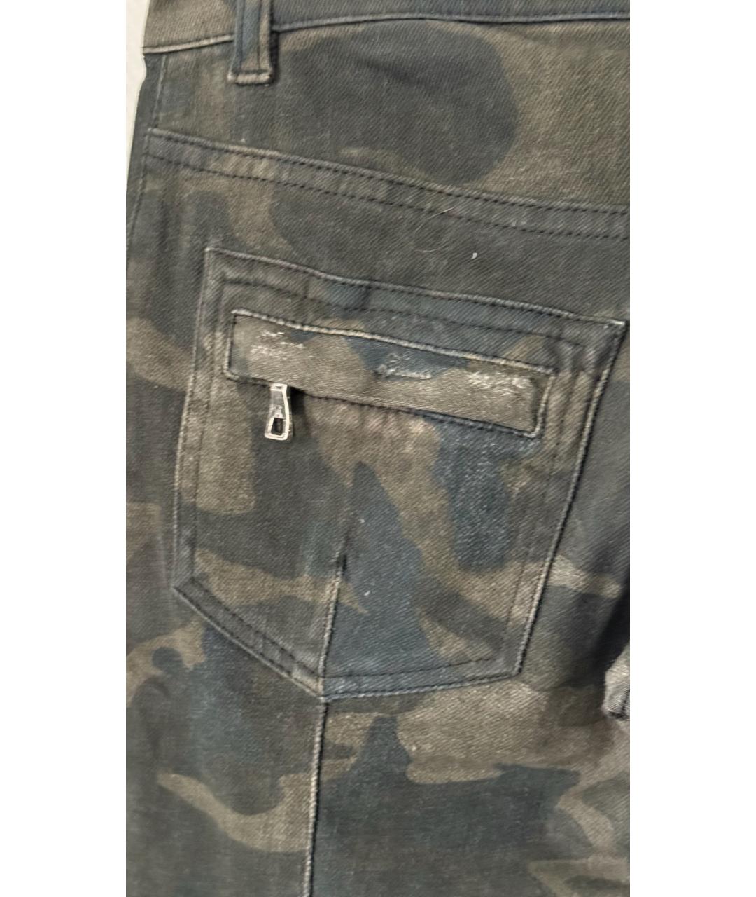 BALMAIN Хаки прямые джинсы, фото 3