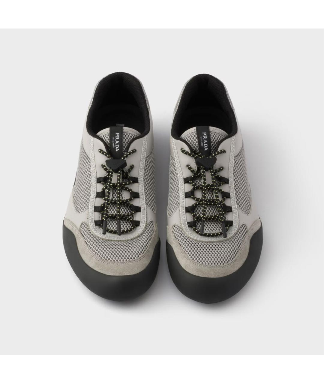 PRADA Серые низкие кроссовки / кеды, фото 4