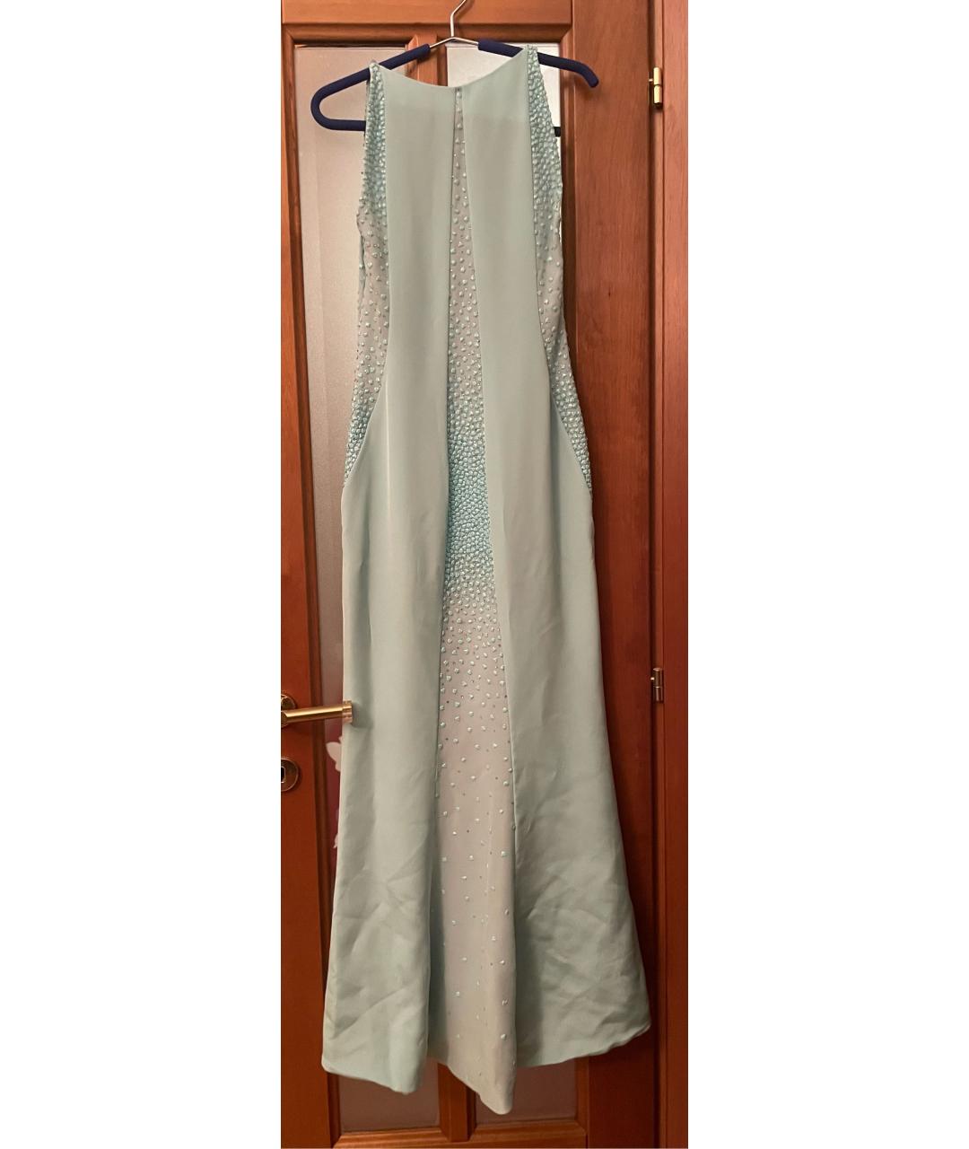 VERSACE Бирюзовое шелковое вечернее платье, фото 2