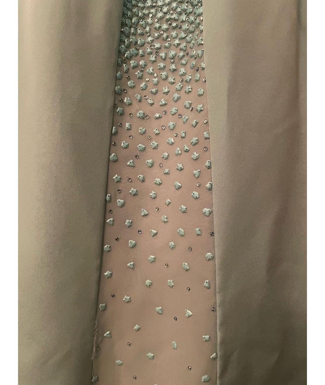 VERSACE Бирюзовое шелковое вечернее платье, фото 6