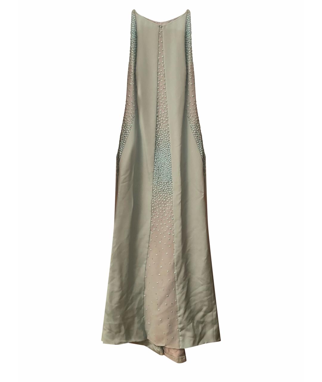 VERSACE Бирюзовое шелковое вечернее платье, фото 1