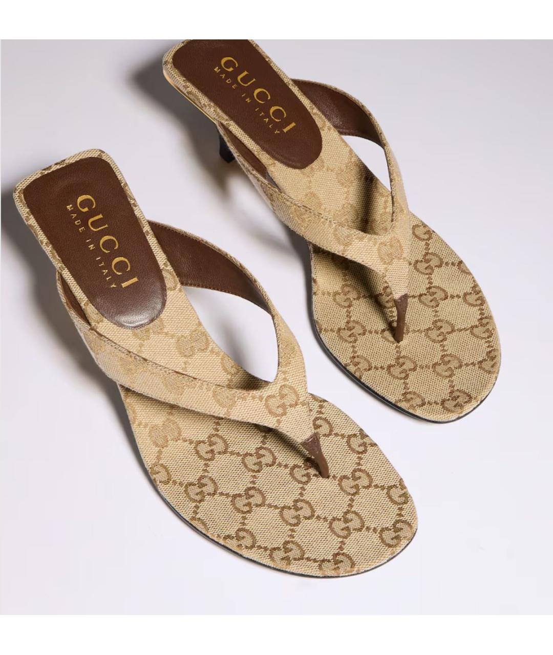 GUCCI Бежевые шлепанцы, фото 3