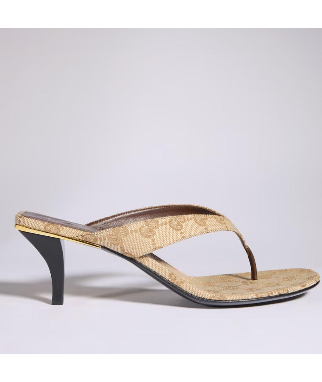 GUCCI Бежевые шлепанцы, фото 6