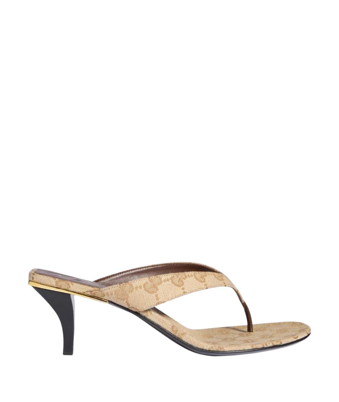 GUCCI Бежевые шлепанцы, фото 1