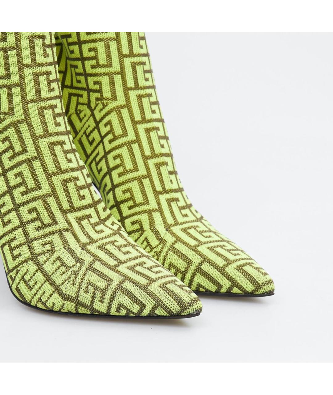 BALMAIN Салатовые текстильные ботильоны, фото 3