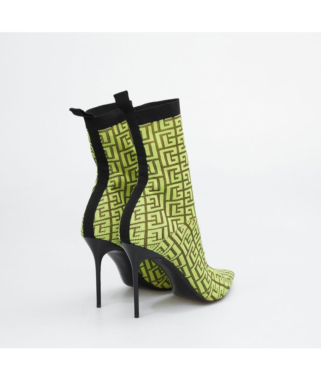 BALMAIN Салатовые текстильные ботильоны, фото 4