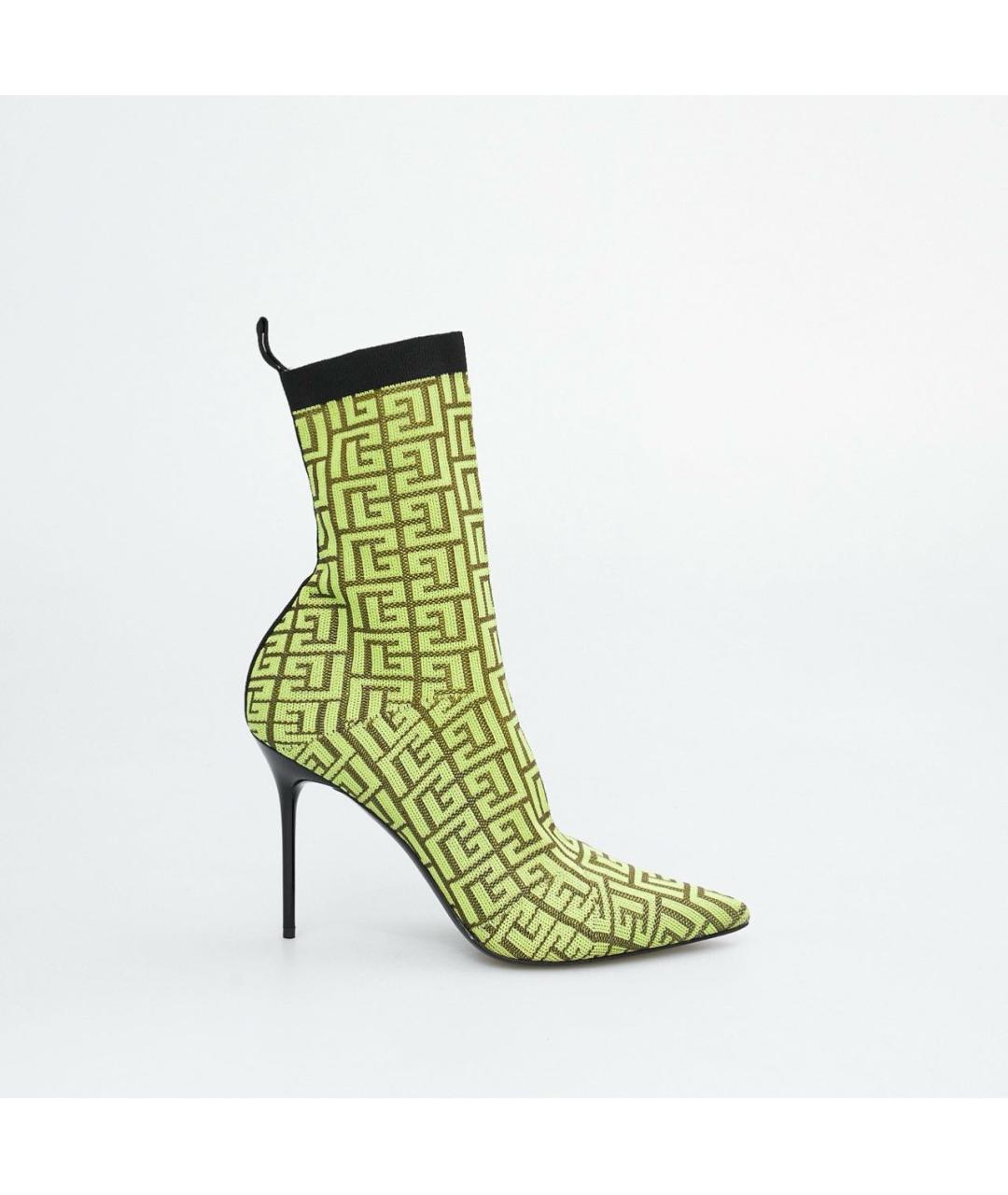 BALMAIN Салатовые текстильные ботильоны, фото 5