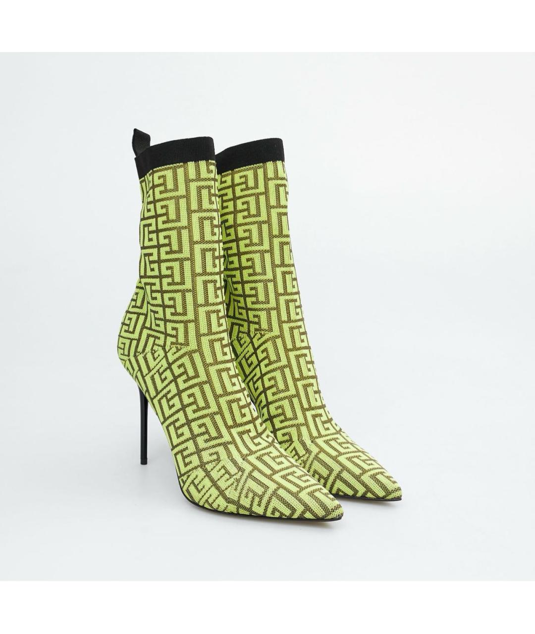 BALMAIN Салатовые текстильные ботильоны, фото 2