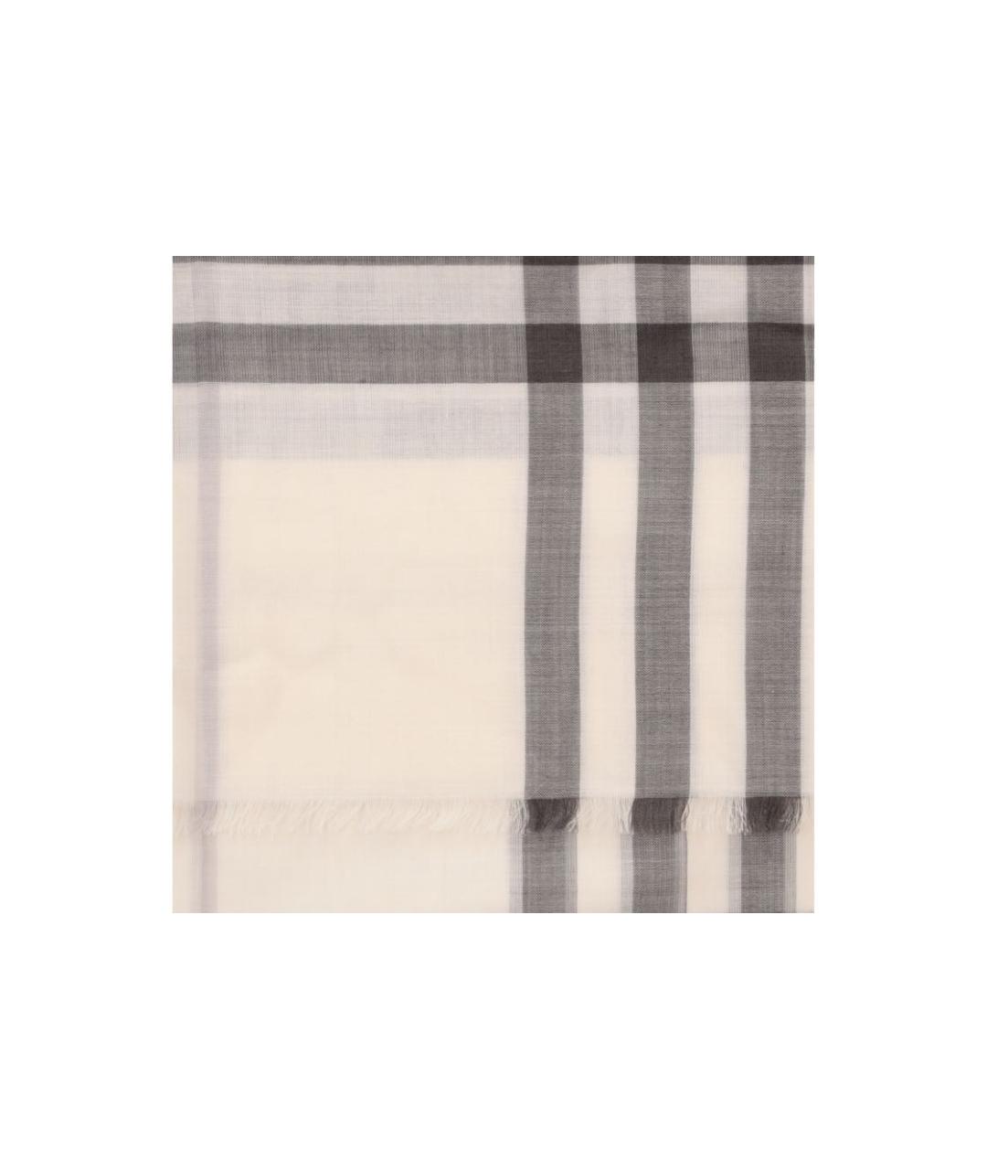 BURBERRY Серый шелковый шарф, фото 2