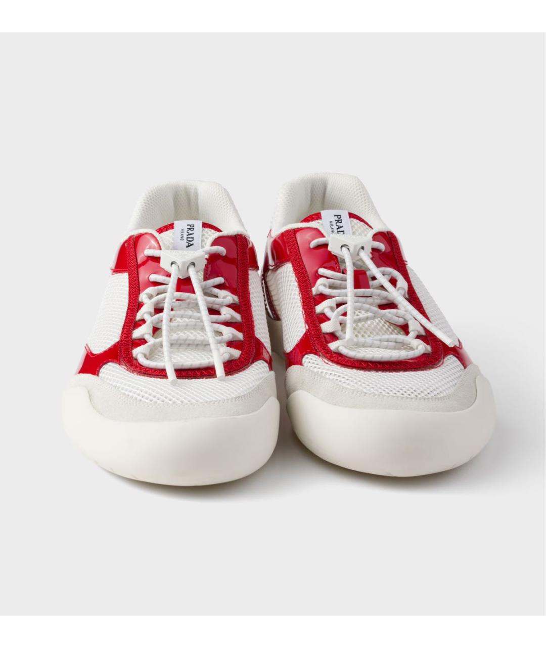 PRADA Белые кожаные низкие кроссовки / кеды, фото 6