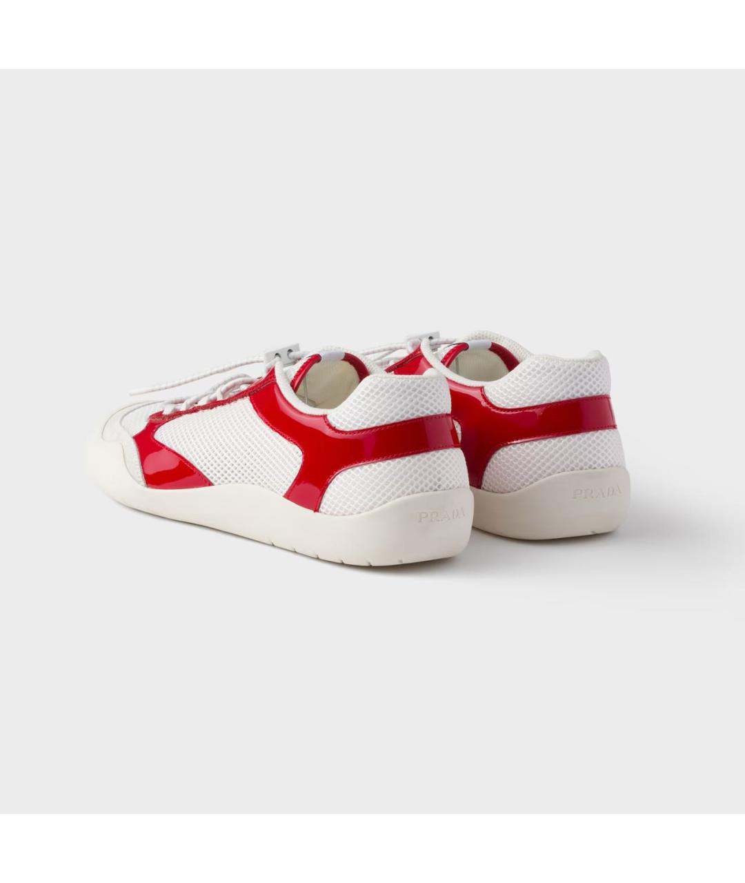 PRADA Белые кожаные низкие кроссовки / кеды, фото 5