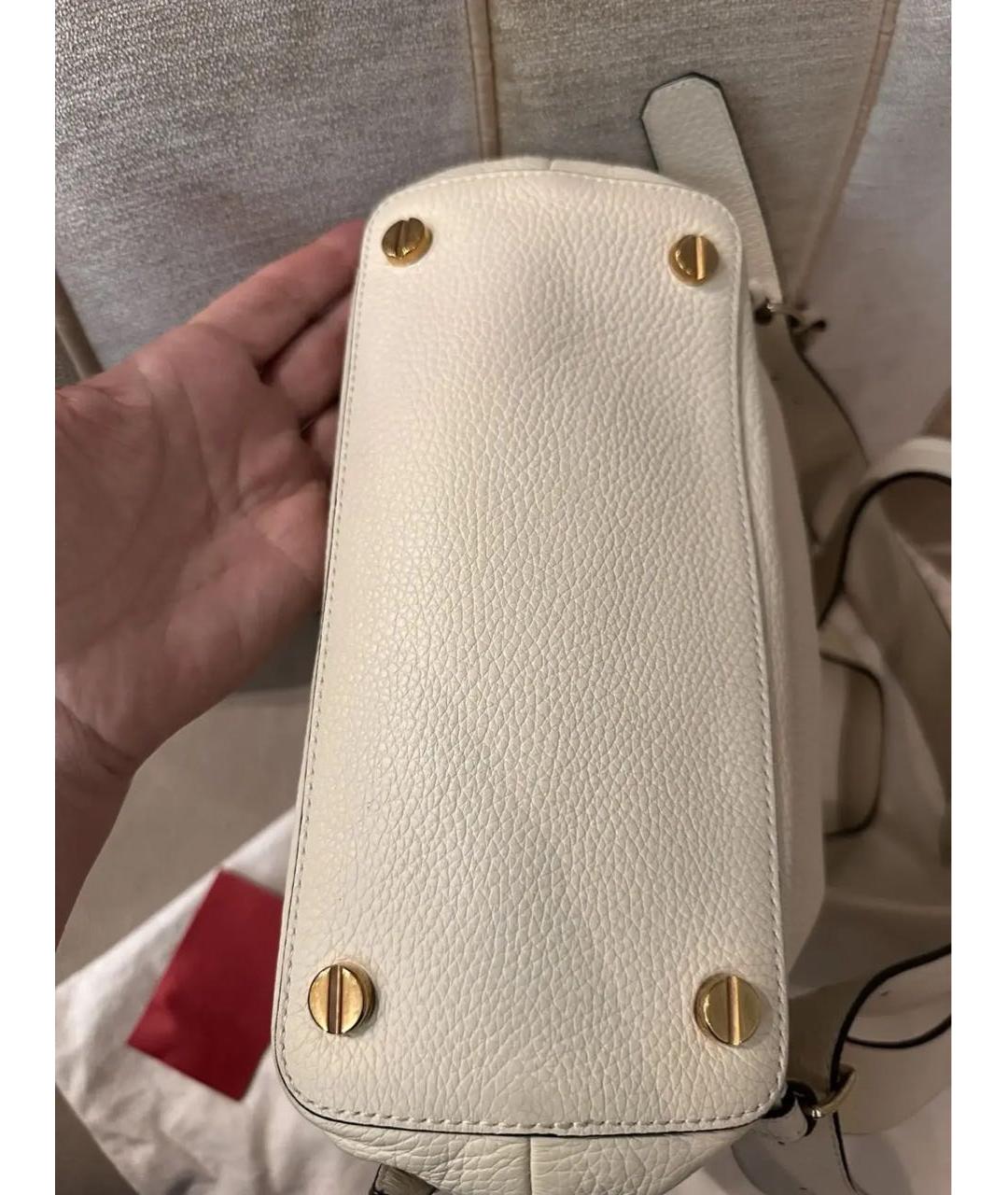 VALENTINO Бежевый кожаный рюкзак, фото 4