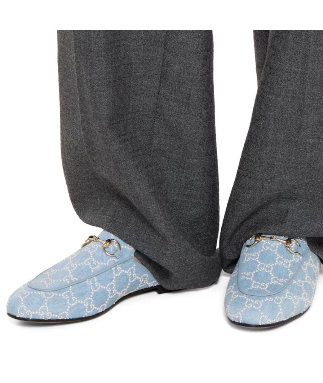 GUCCI Голубые мюли, фото 4