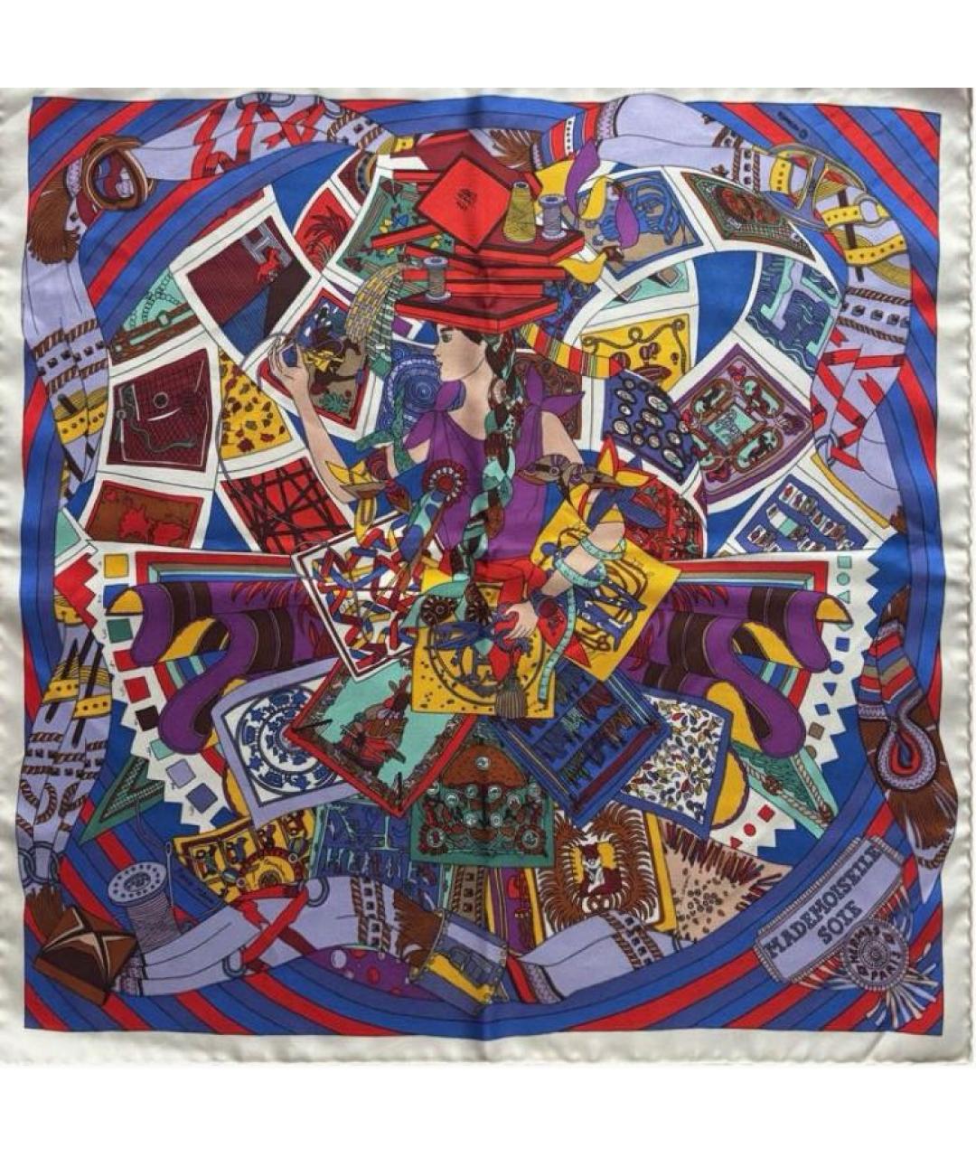 HERMES Мульти шелковый платок, фото 2