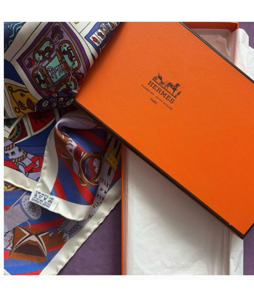 HERMES Мульти шелковый платок, фото 3