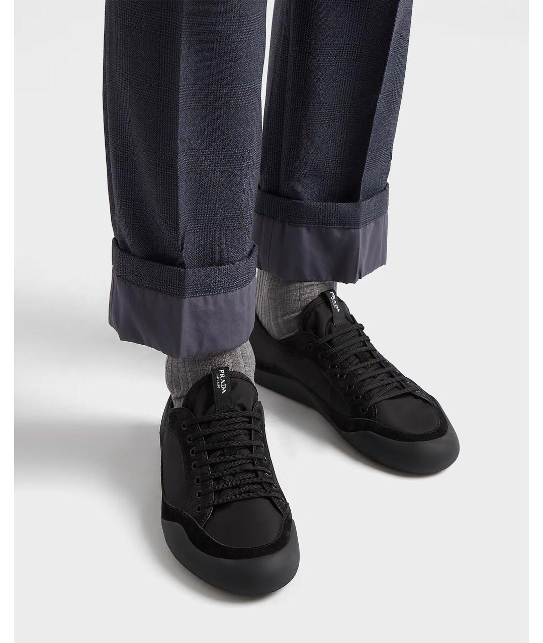 PRADA Черные низкие кроссовки / кеды, фото 3