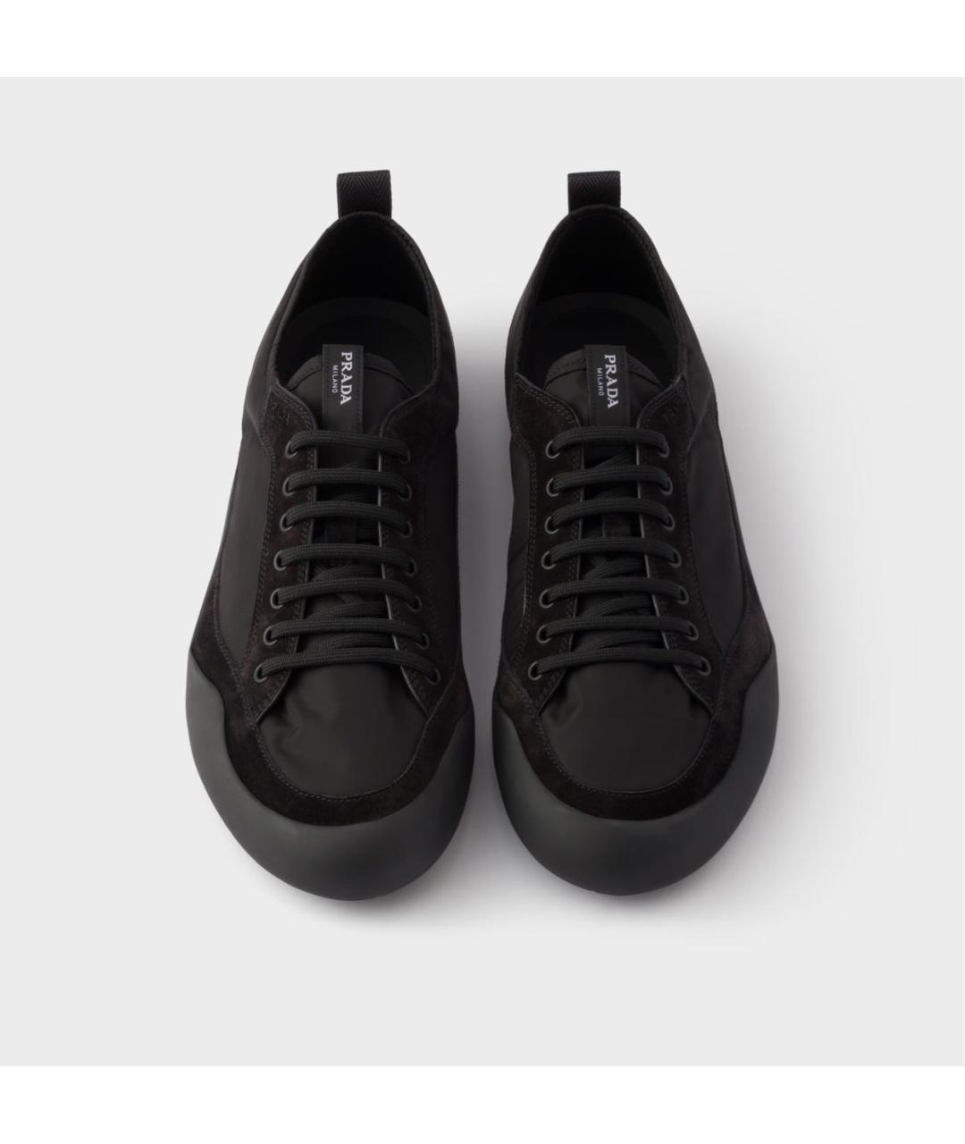 PRADA Черные низкие кроссовки / кеды, фото 4