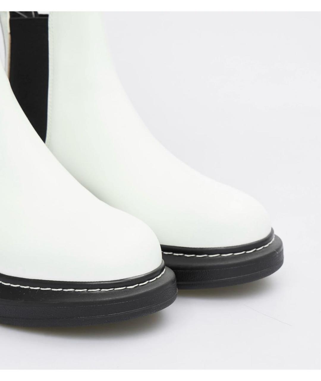 ALEXANDER MCQUEEN Белые кожаные полусапоги, фото 3