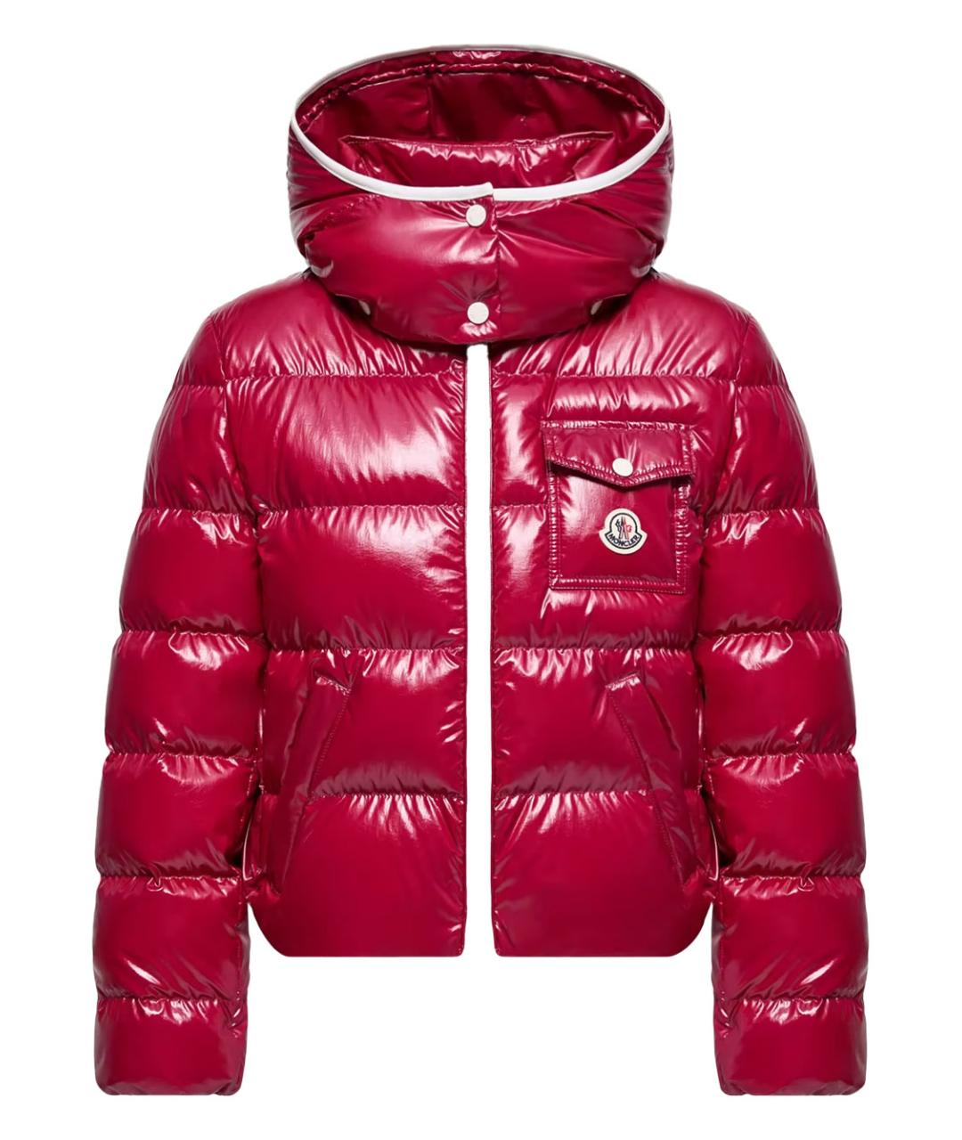 MONCLER Красный полиамидовый пуховик, фото 1