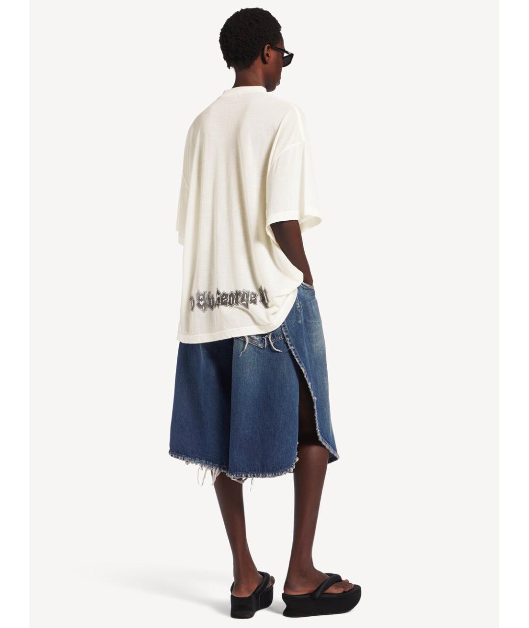 BALENCIAGA Белая хлопковая футболка, фото 3