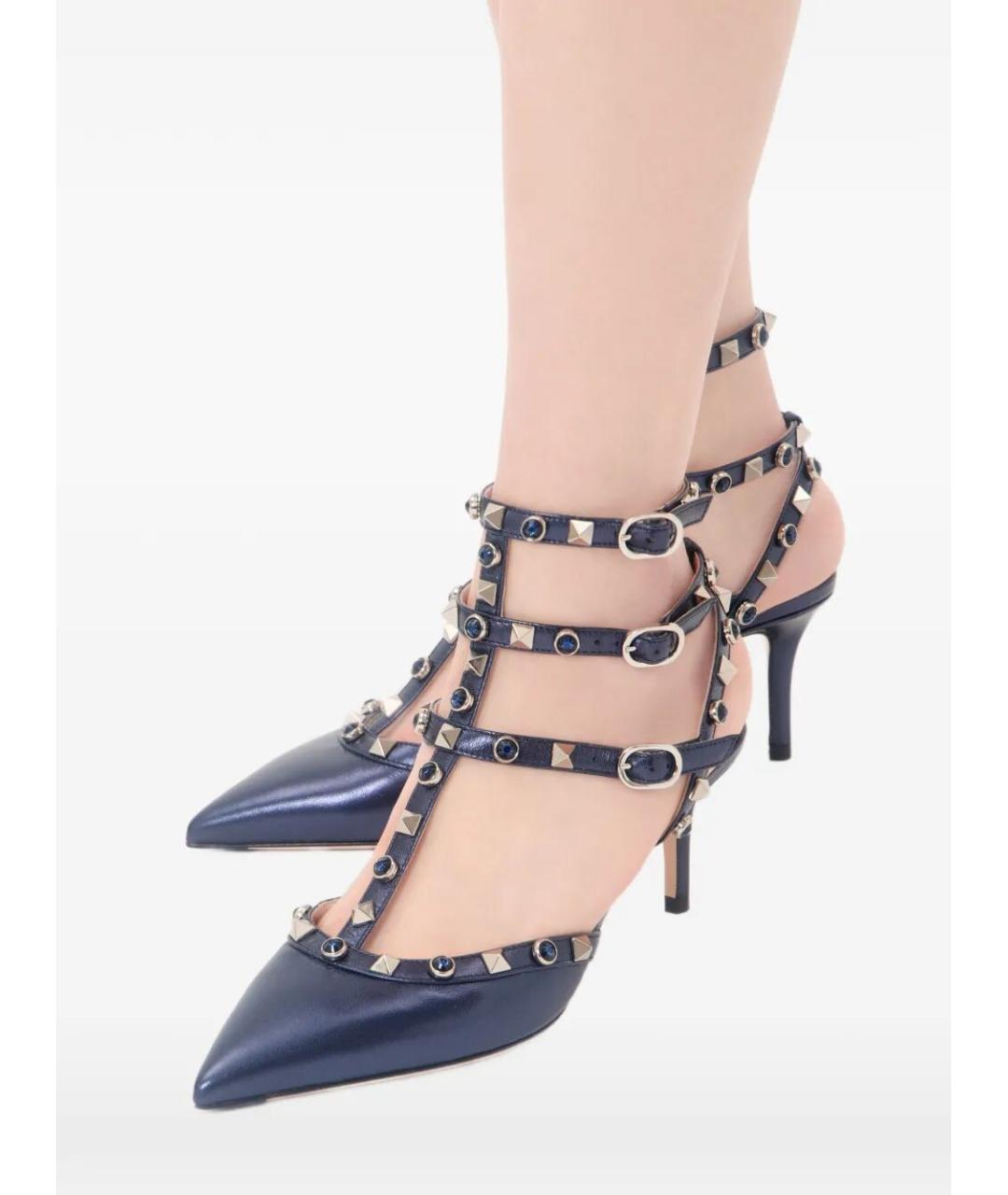 VALENTINO Синие кожаные туфли, фото 2