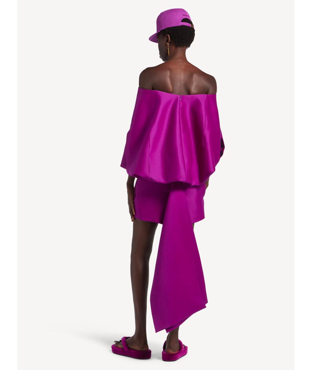 BALENCIAGA Фиолетовое шерстяное вечернее платье, фото 3