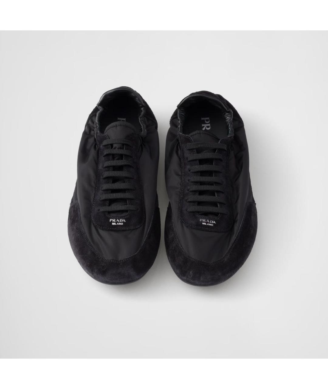 PRADA Черные низкие кроссовки / кеды, фото 4