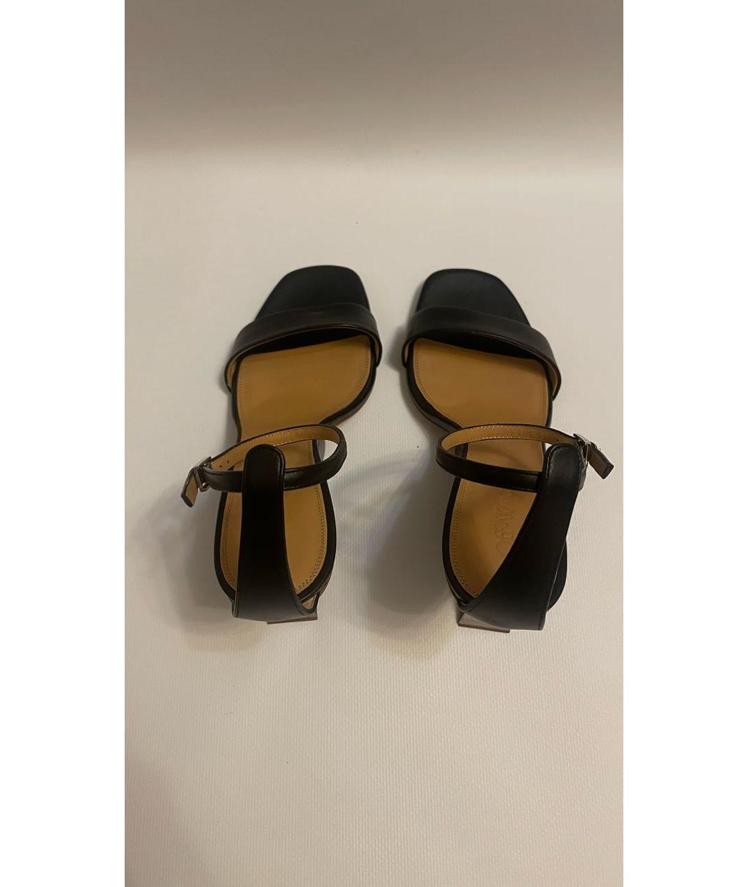 OFF-WHITE Черные кожаные босоножки, фото 3