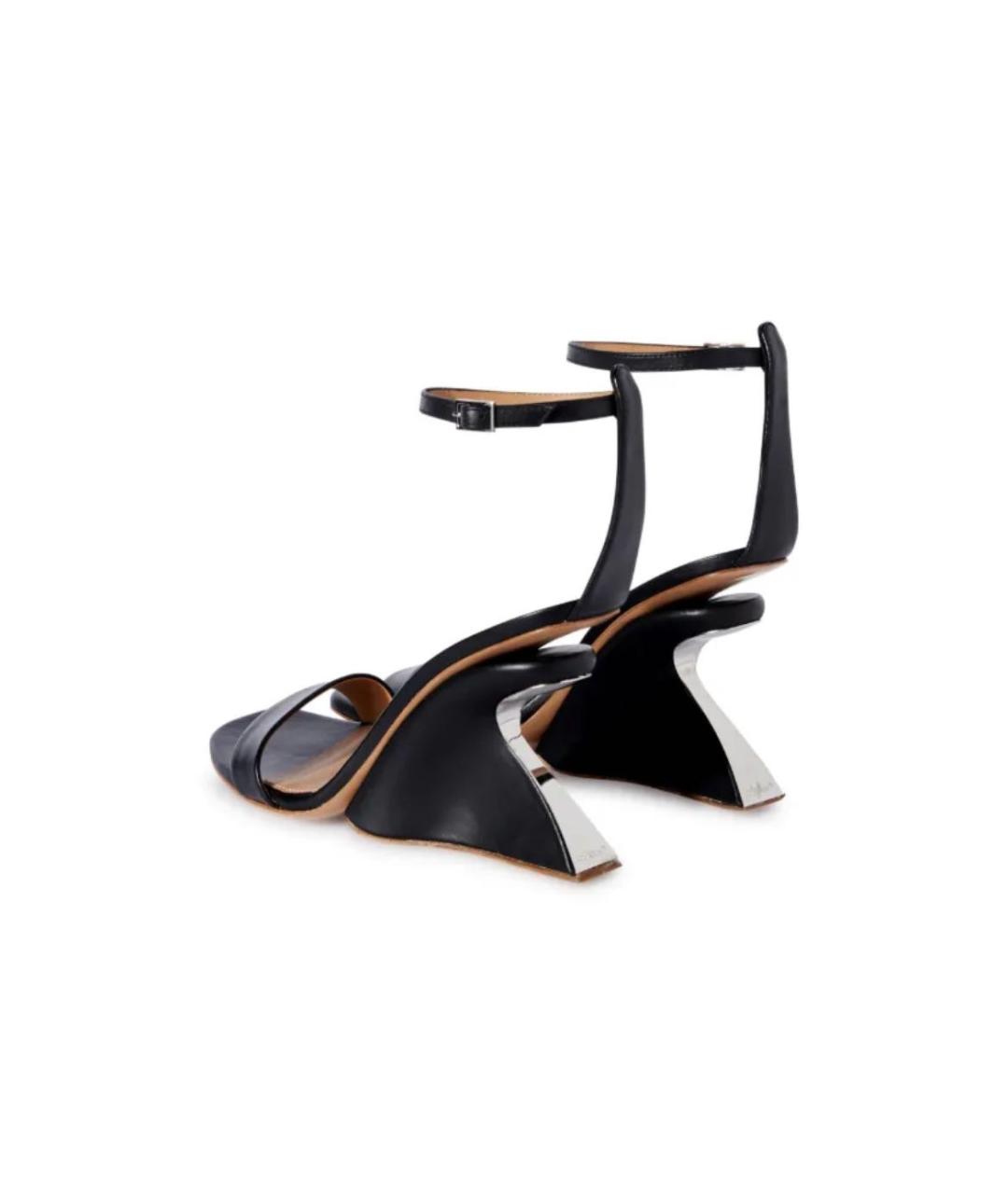 OFF-WHITE Черные кожаные босоножки, фото 4