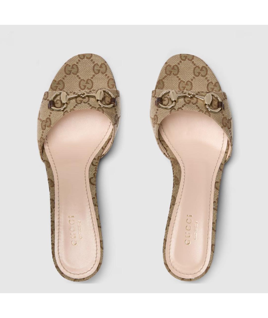 GUCCI Бежевые мюли, фото 5