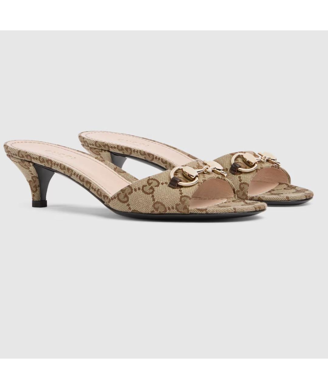 GUCCI Бежевые мюли, фото 2