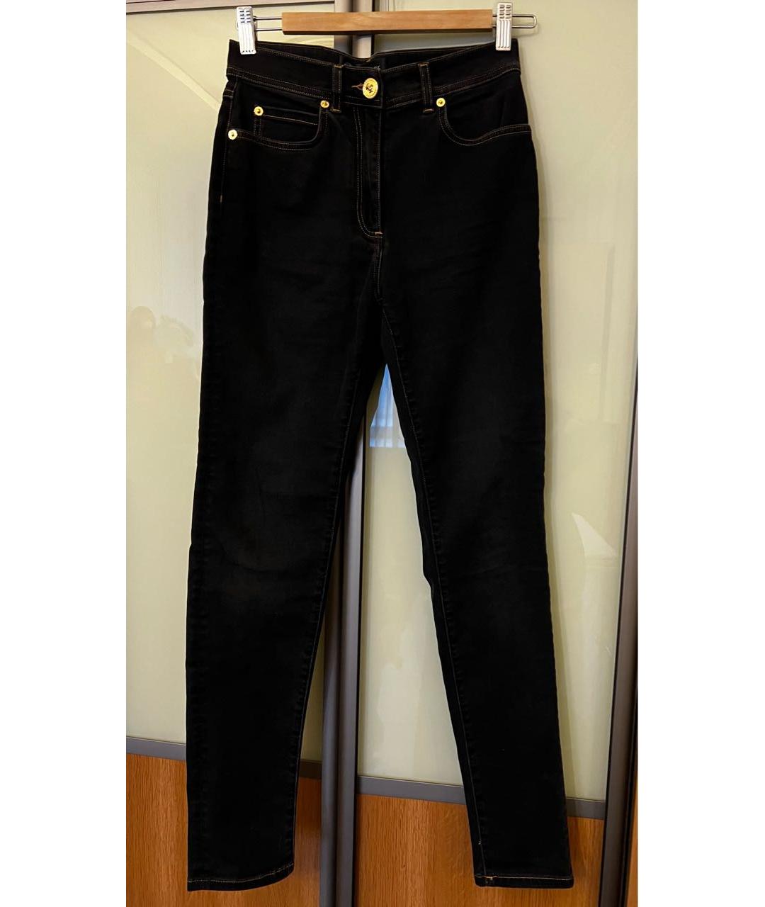 VERSACE Темно-синие хлопко-эластановые джинсы слим, фото 6