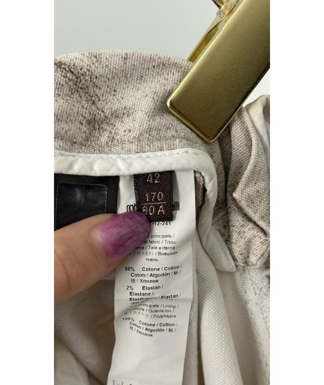 ROBERTO CAVALLI Белые прямые джинсы, фото 7