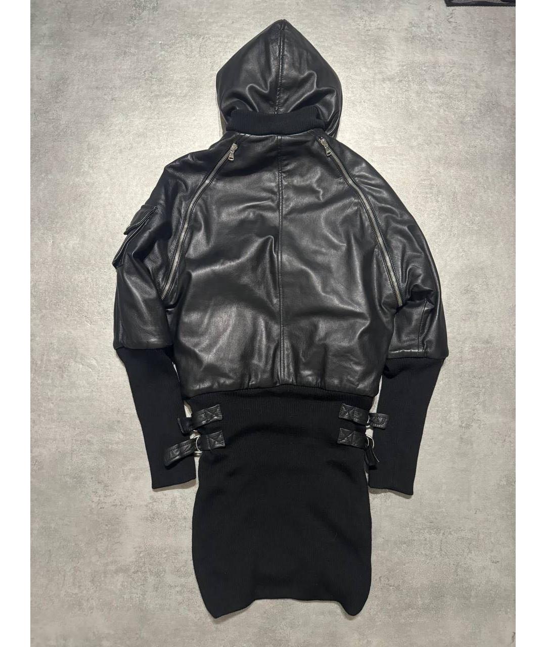 DOLCE&GABBANA Черный кожаный тренч/плащ, фото 2