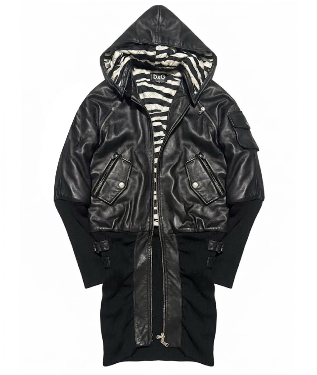 DOLCE&GABBANA Черный кожаный тренч/плащ, фото 1