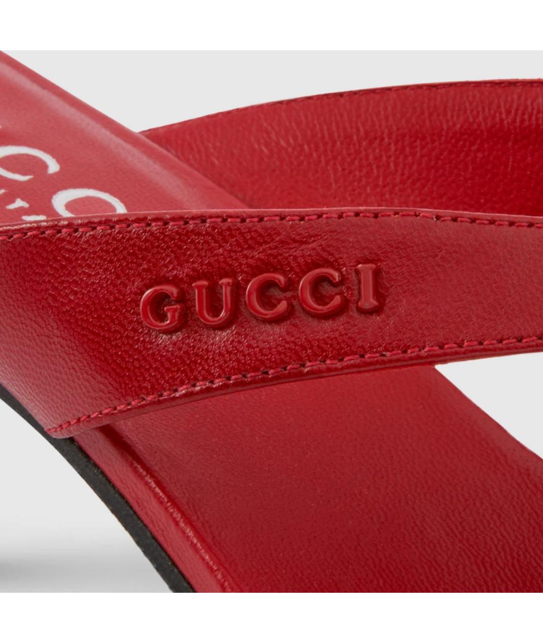 GUCCI Красные шлепанцы, фото 4