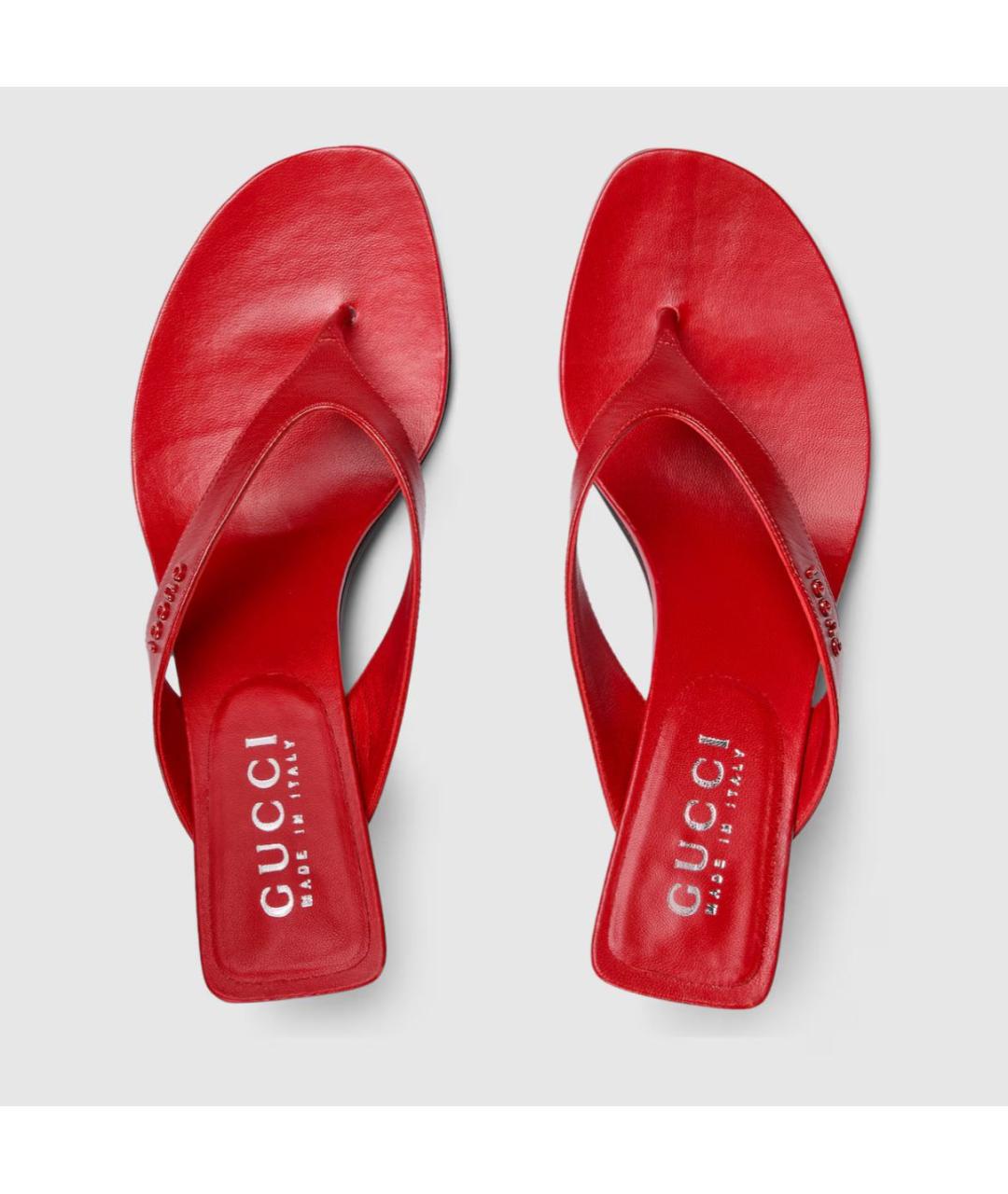 GUCCI Красные шлепанцы, фото 6