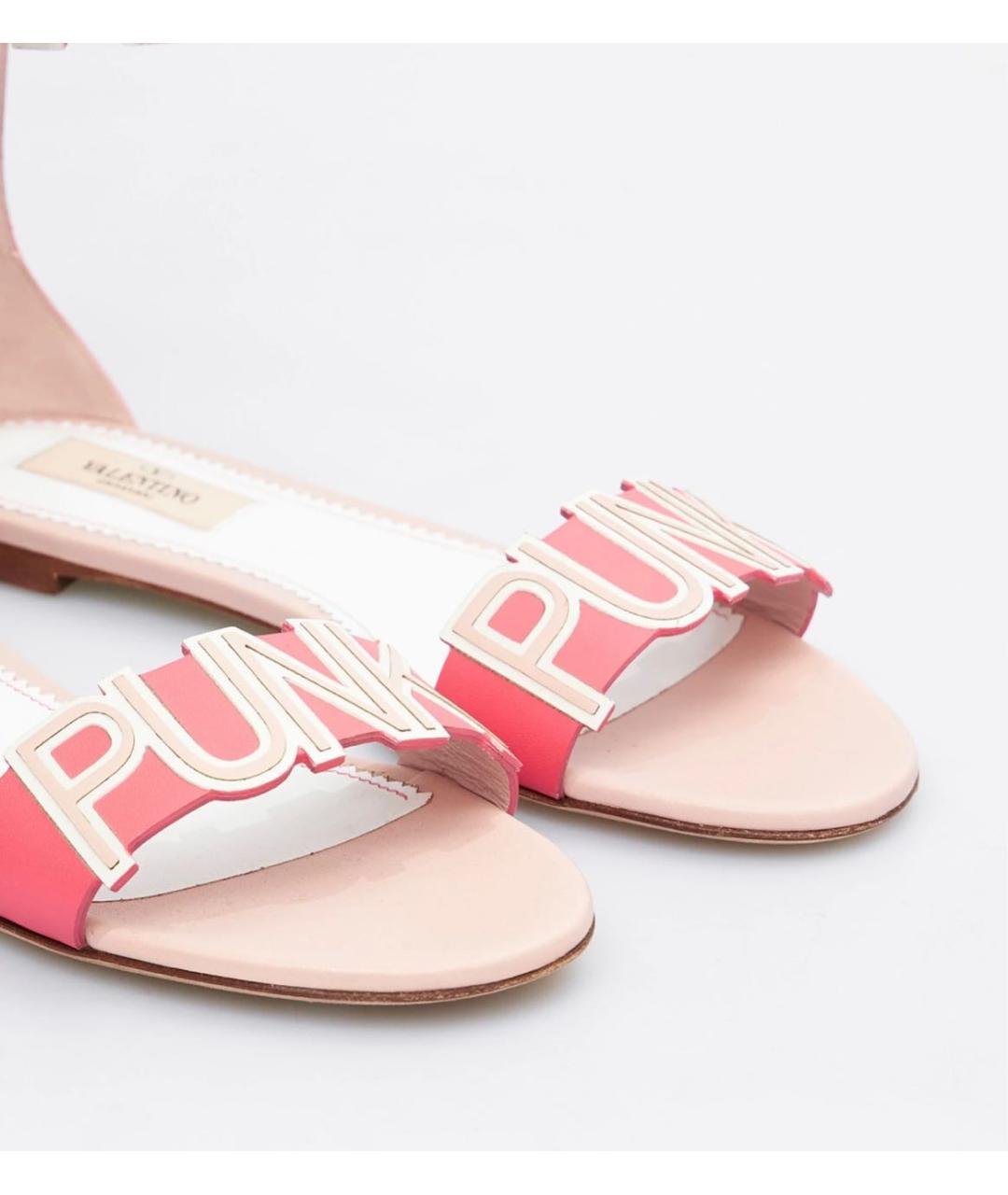 VALENTINO Розовые кожаные сандалии, фото 3