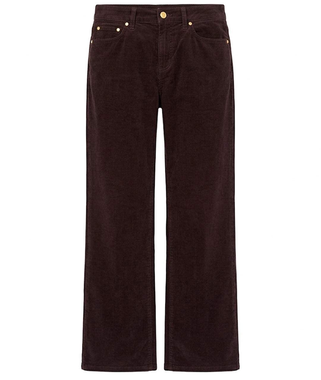 ROBERTO CAVALLI Коричневые бархатные брюки широкие, фото 1