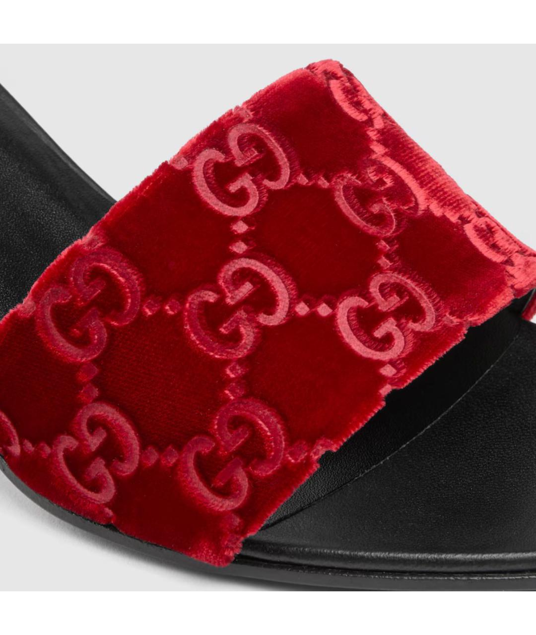 GUCCI Красные мюли, фото 3