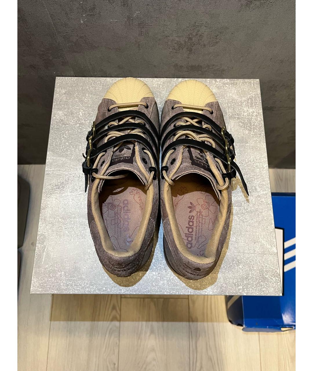 ADIDAS Коричневые замшевые низкие кроссовки / кеды, фото 3