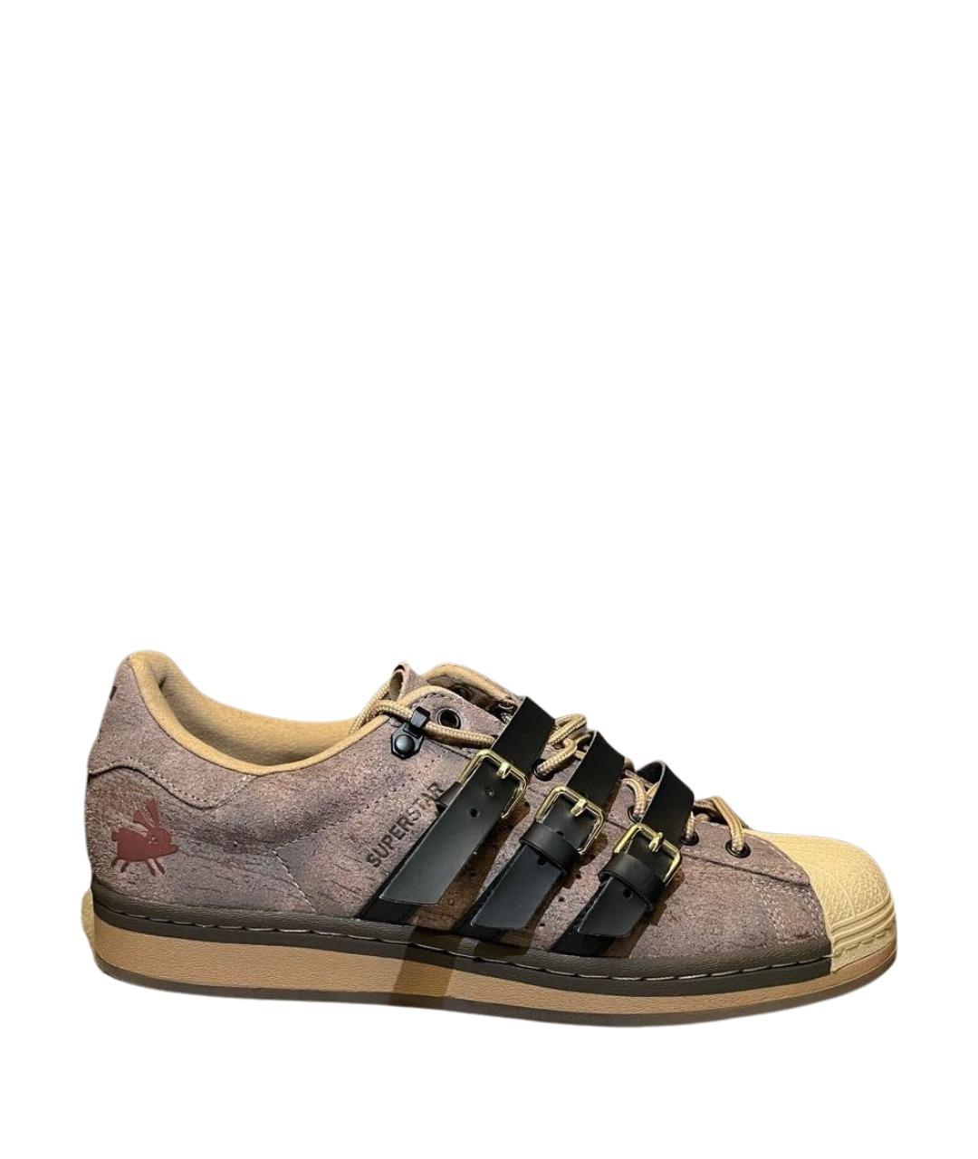 ADIDAS Коричневые замшевые низкие кроссовки / кеды, фото 1