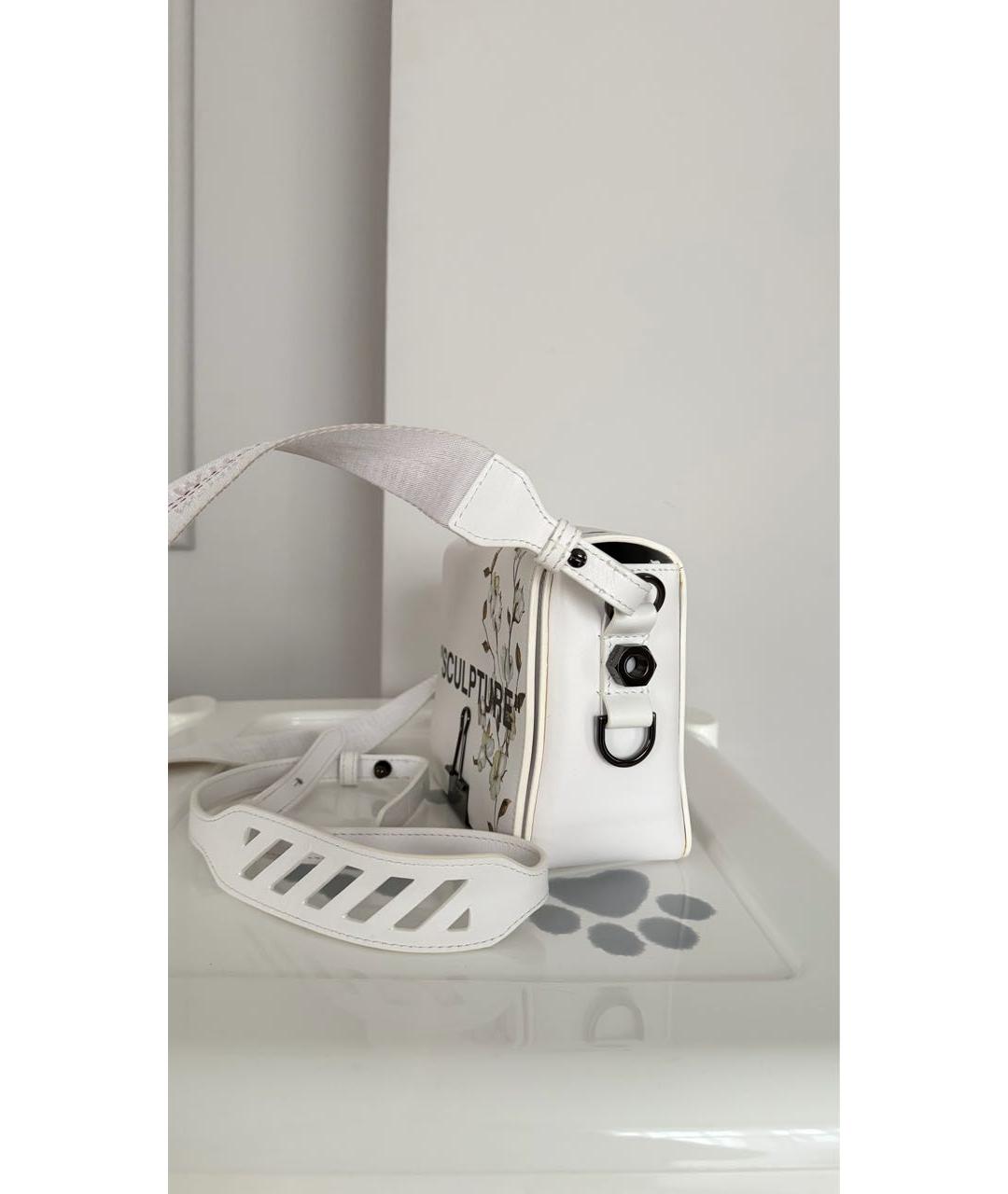 OFF-WHITE Белая кожаная сумка через плечо, фото 2